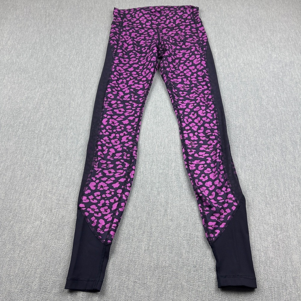 Lululemon Leggings‎ Womens 4 Purple Black Cheetah Drop It Like It's Hot Tight